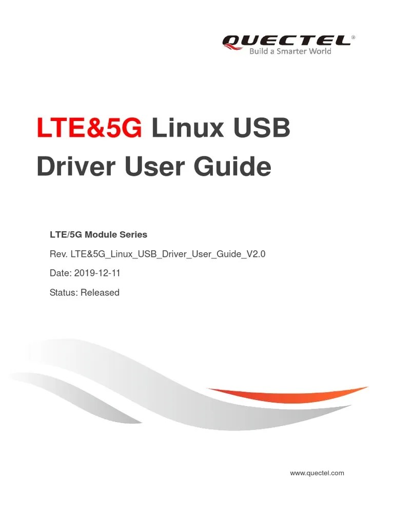 Quectel LTE5G Linux USB Driver User Guide V2.0 Download Free PDF
