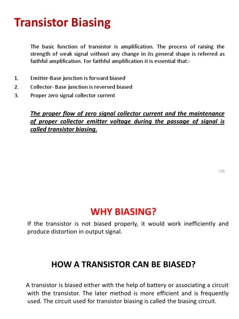 Transistors Biasing PDF Amplifier Bipolar Junction Transistor