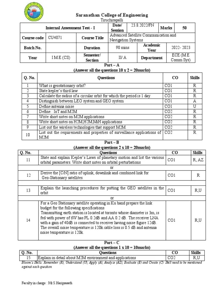 CU4071 Ia1 | PDF | Orbit | Outer Space