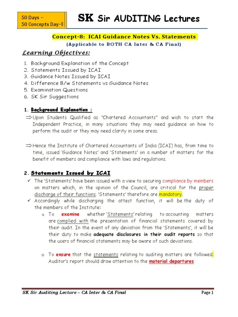 Understanding the Difference Between ICAI Statements and Guidance Notes