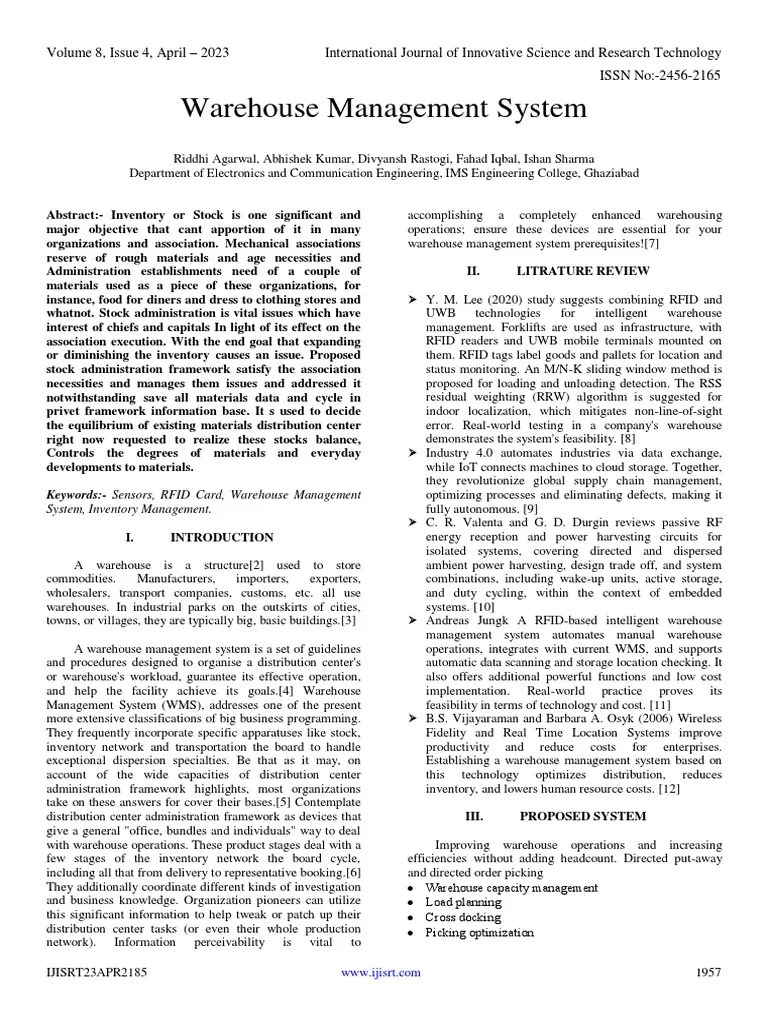 Warehouse Management System PDF