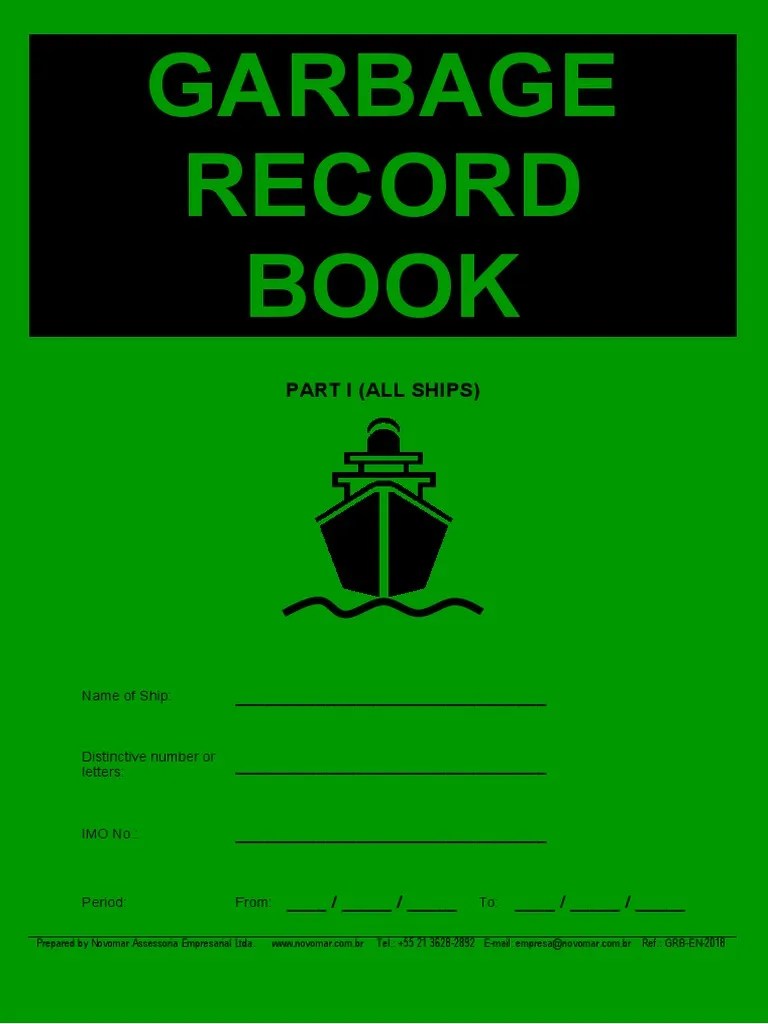 121 Garbage Record Book Part I PDF PDF Waste Pollution