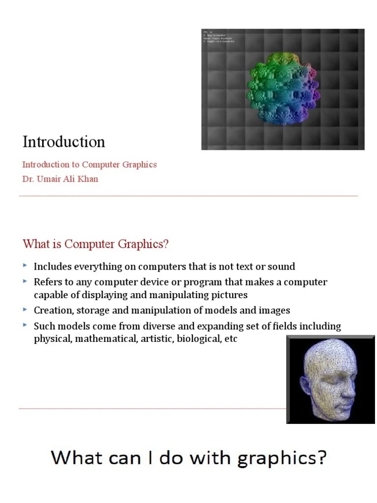 Chapter 1 Introduction To Computer Graphics PDF Computer Graphics