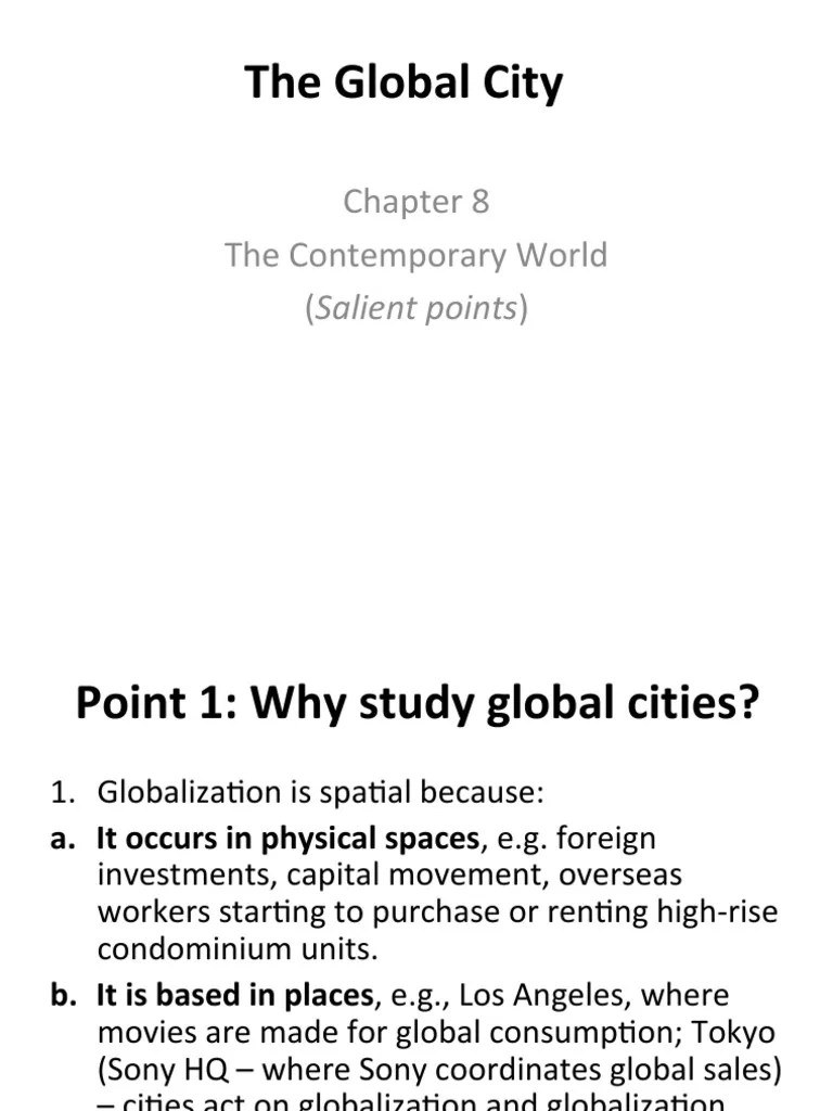 Understanding Global Cities Criteria for Determining Global Status and
