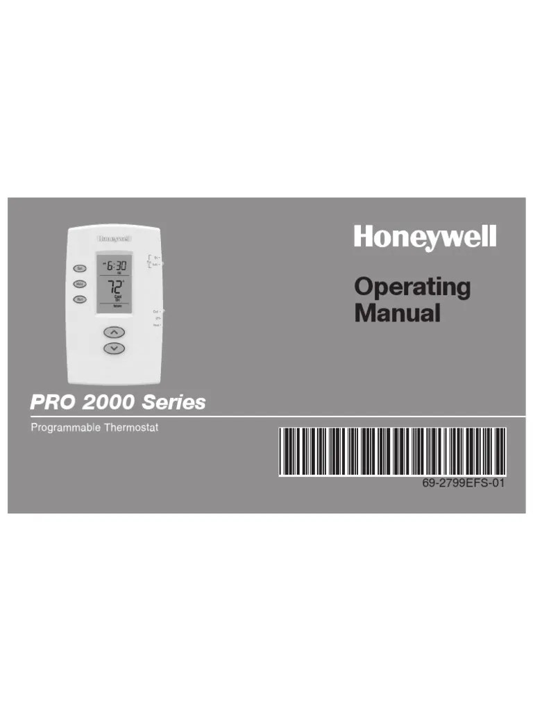Honeywell Thermostat TH2110DV1008 User Guide | Download Free PDF