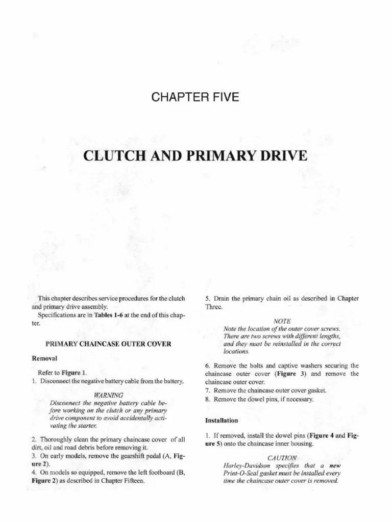 Chapter Five CLUTCH AND PRIMARY DRIVE PDF