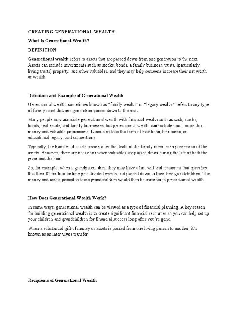 Creating Generational Wealth PDF Wealth Trust Law(01)