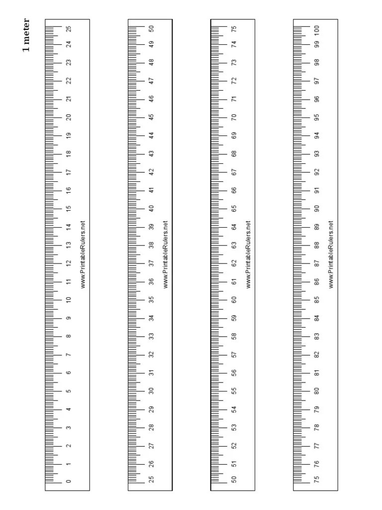 Meterstick (0) 100 CM Printable Ruler PDF