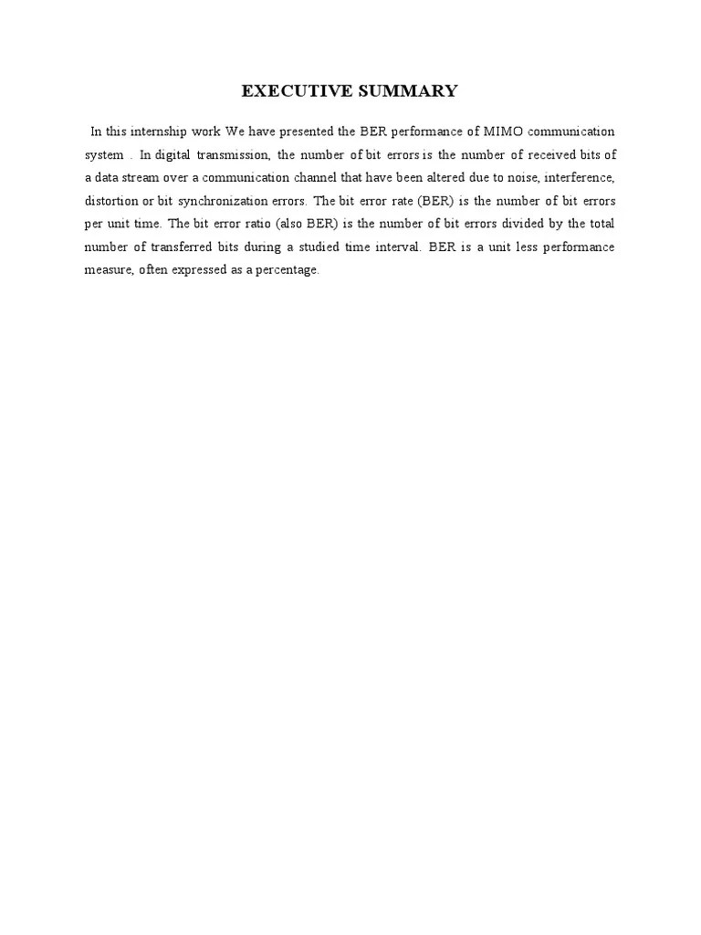 Internship Report BER PDF Digital Signal Processing Orthogonal