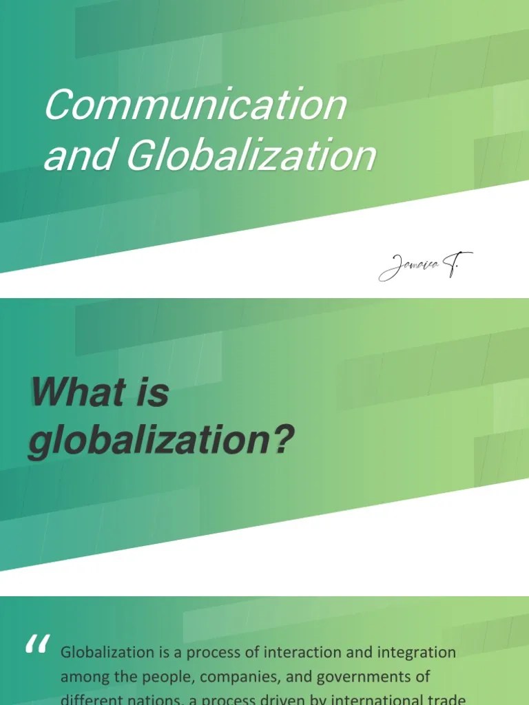 Lesson 1.4 Communication and Globalization PDF