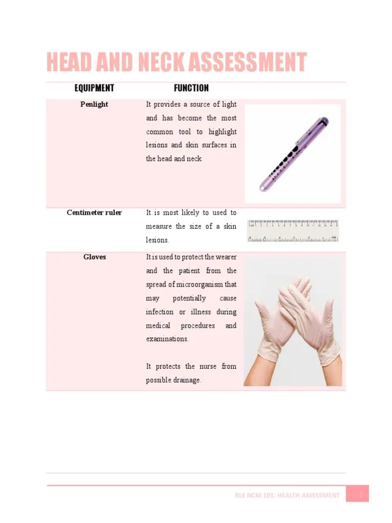 Head and Neck Assessment PDF