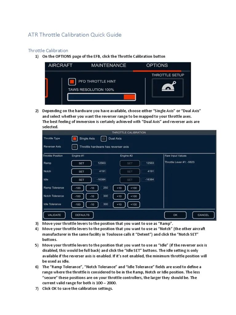 ATR - Throttle - Calibration - Quick - Guide v2023 - 04 - 24 | PDF