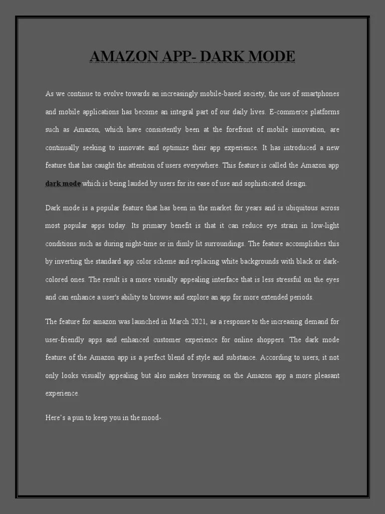 Amazon App Dark Mode PDF