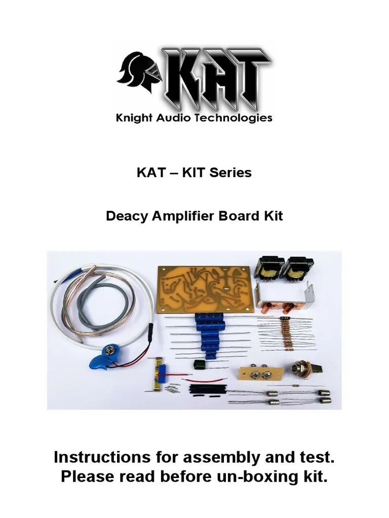 KAT-KIT_Deacy_Amp_Assembly_and_Test_Instructions | PDF | Electrical