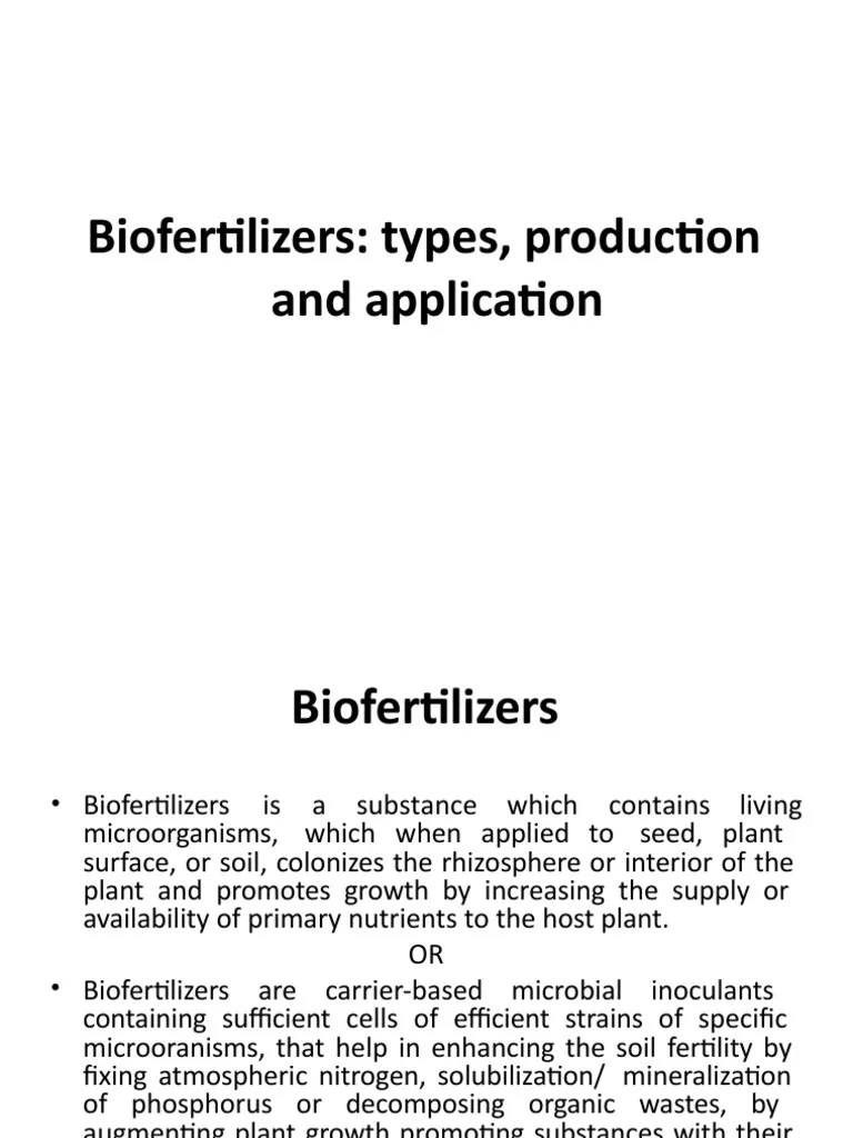Bio Fertilizers PDF Soil Fertilizer