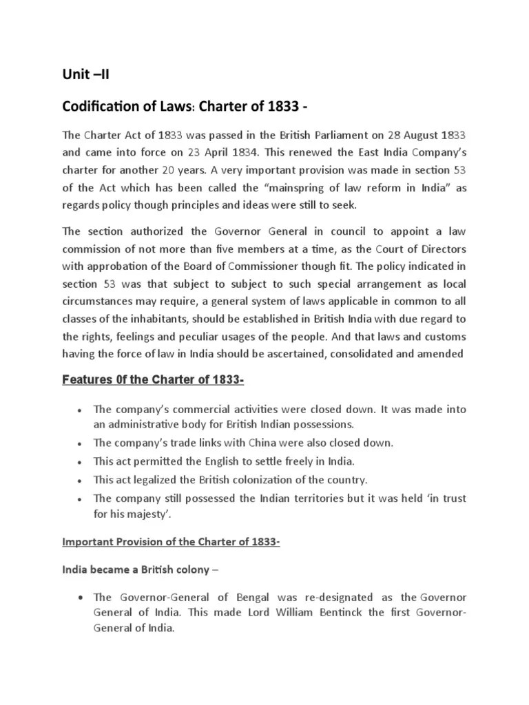 UnitII Codification of LawsFirst & Second Law Commission PDF