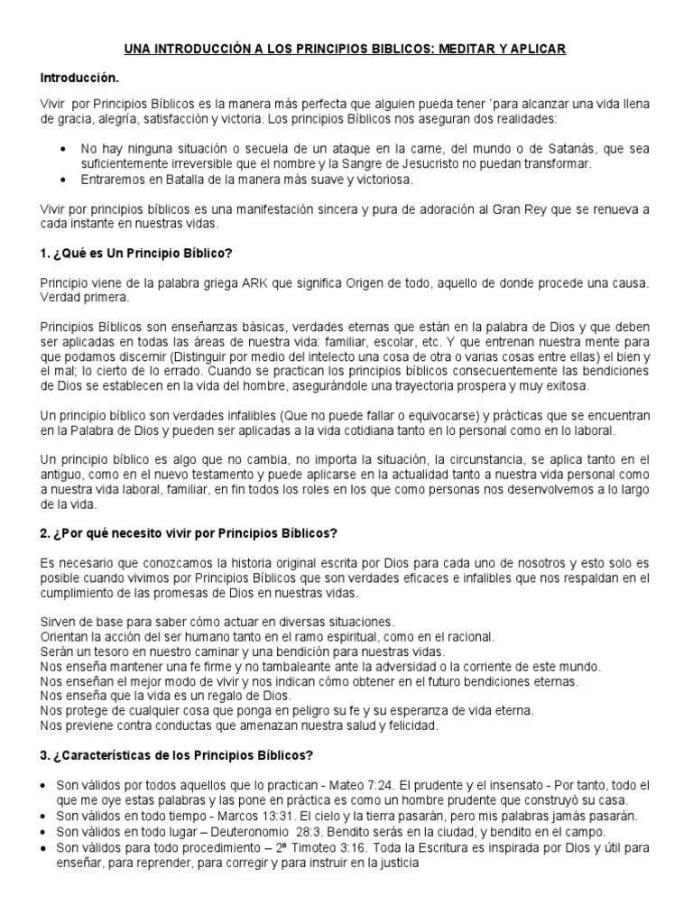 Qué Es Un Principio Bíblico PDF Biblia espíritu Santo