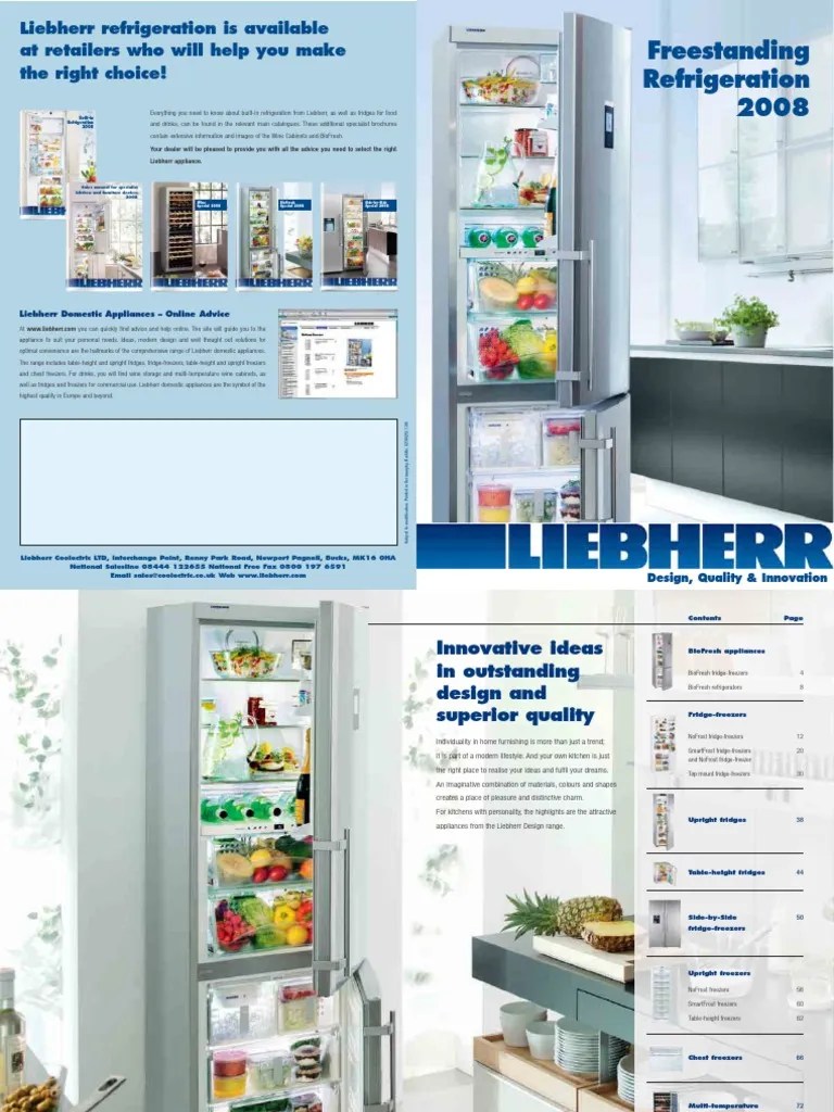 Liebherr Freestanding Refrigerator User Manual | PDF | Refrigerator