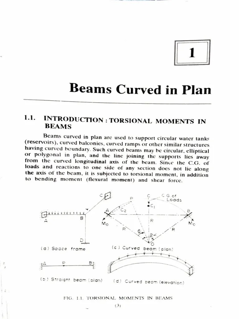 Chap 1 Beam Curved in Plan PDF Beam (Structure) Bending