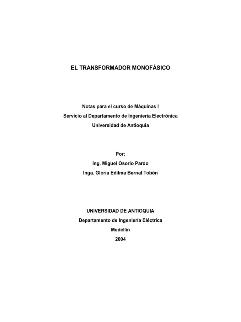 El Transformador Monofasico | PDF