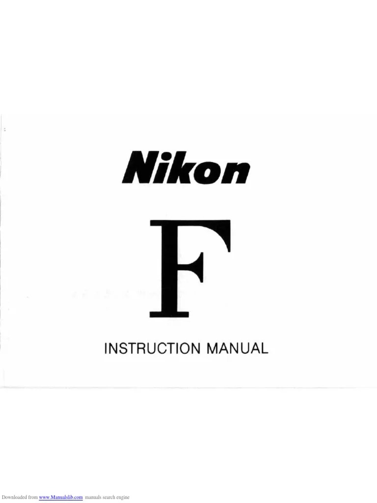 NIKON F Instruction Manual | PDF