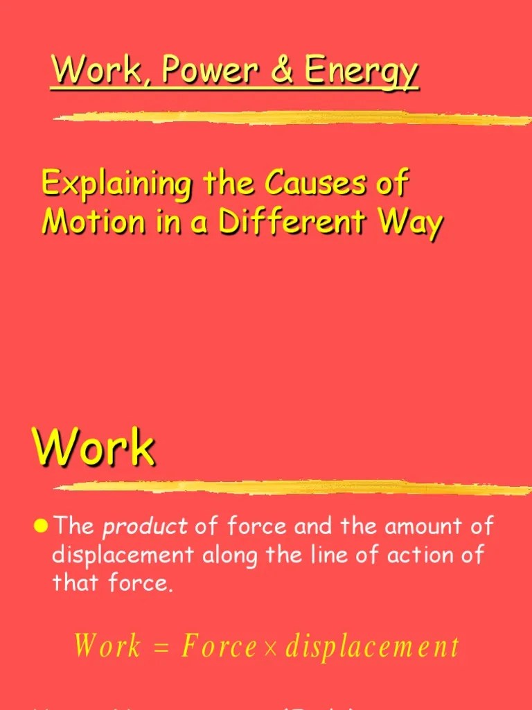 Work, Energy Power PDF PDF Force Energy