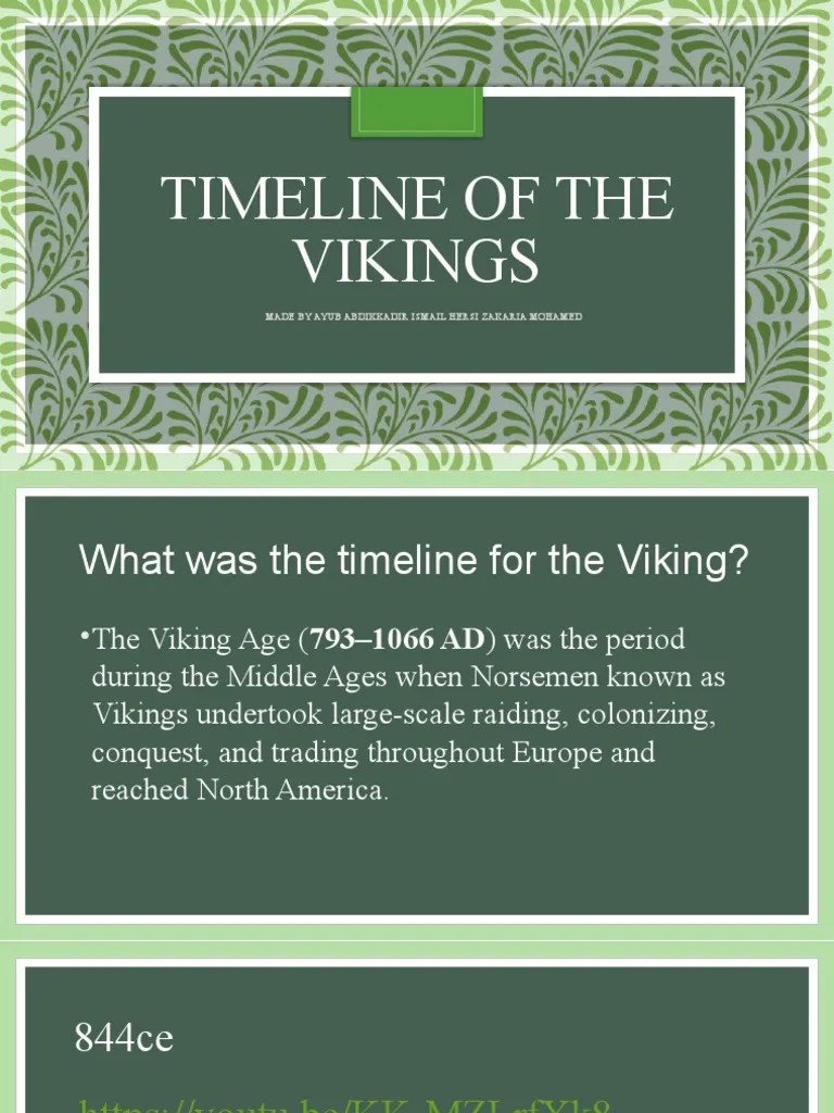 TimeLine of The Vikings PDF