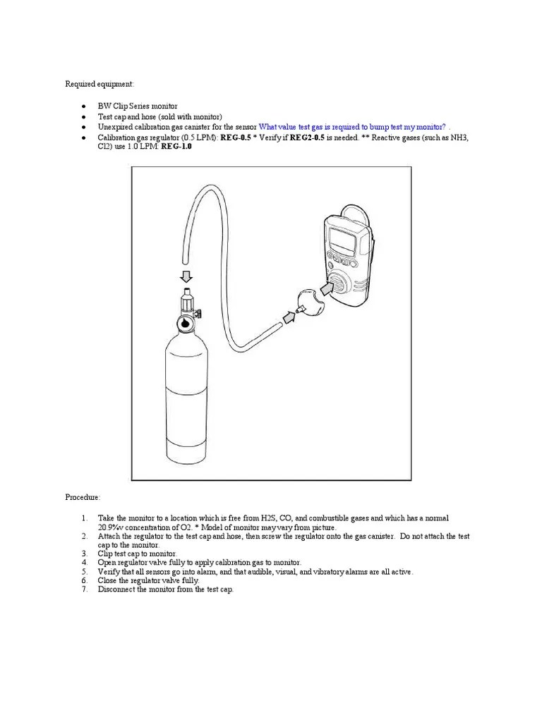 Bump Test Procedure For Single Gas Detector PDF