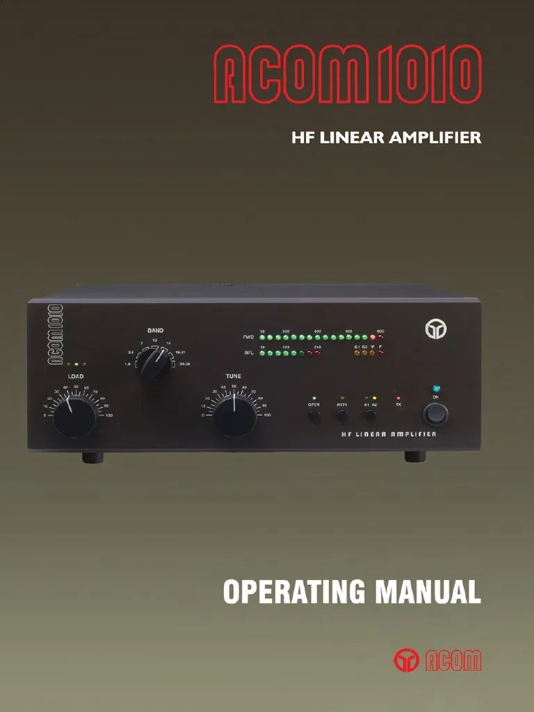 Acom 1010 | PDF | Antenna (Radio) | Amplifier