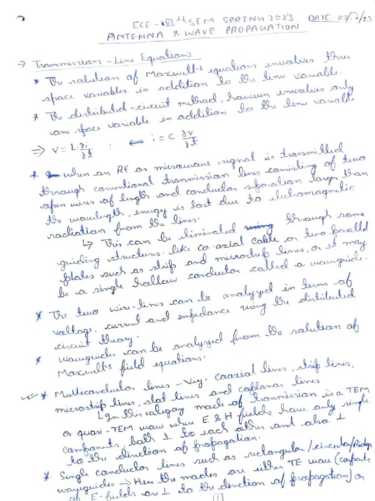 Antenna & Wave Propagation Notes Part1 PDF