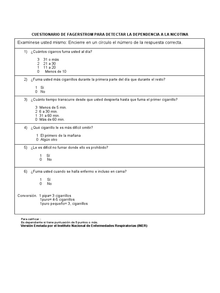 DSM DE09 Prueba Fagerstrom PDF Cigarrillo De fumar