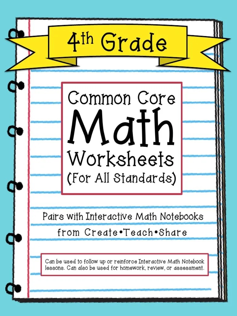Common Core Math Worksheets PDF Notation Mathematics