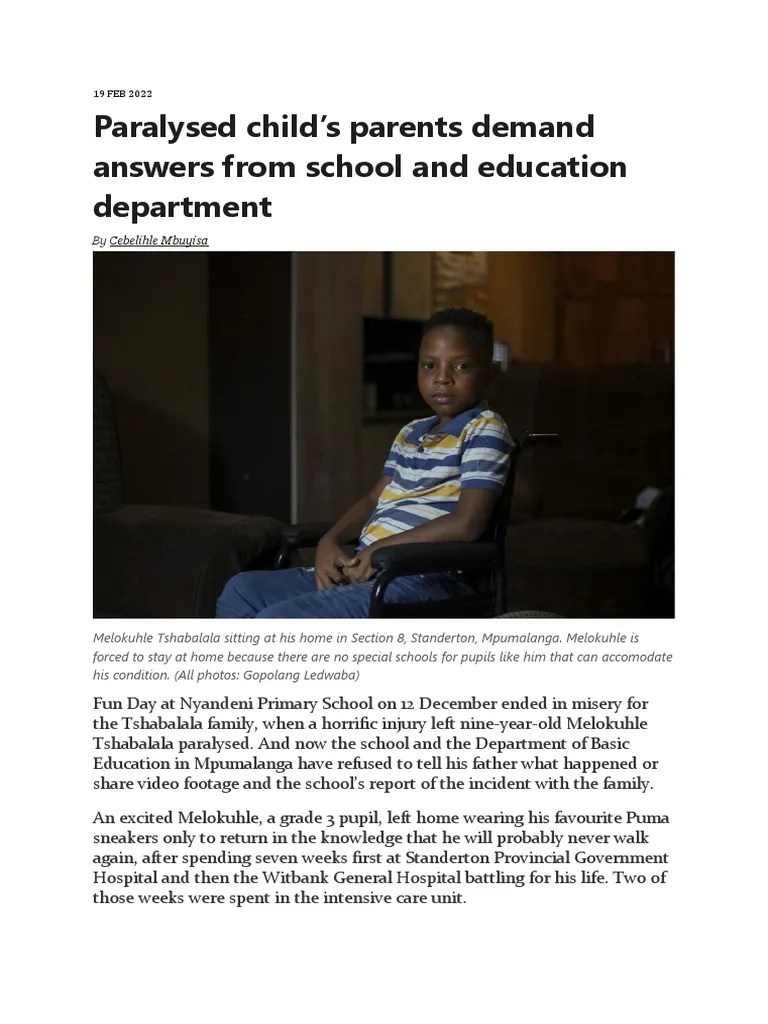 Parents Demand Answers for Melokuhle PDF Wellness