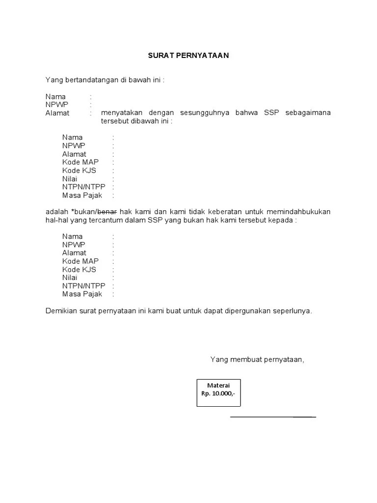 Surat Pernyataan PBK PDF