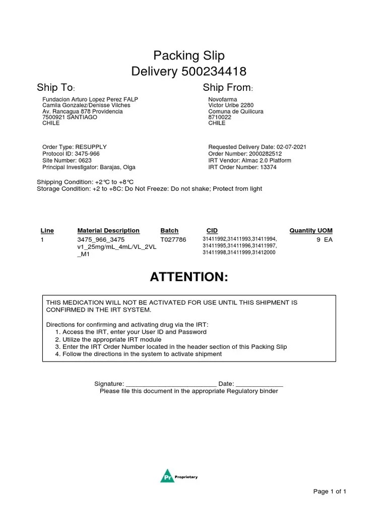 Packing Slip 13374 SAP PDF