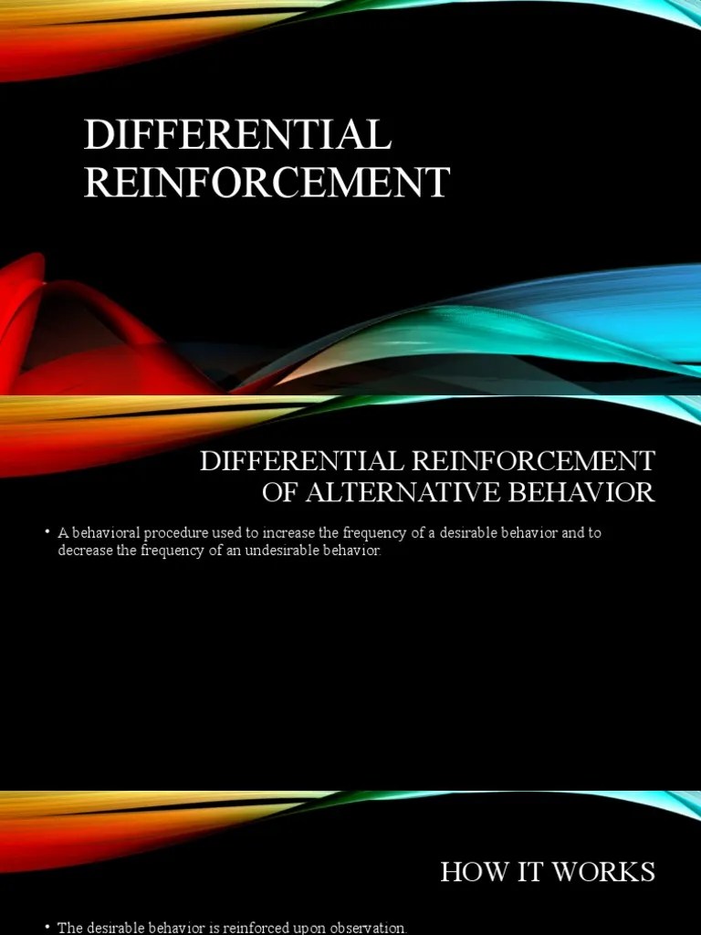 Differential Reinforcement PDF Reinforcement Behavior