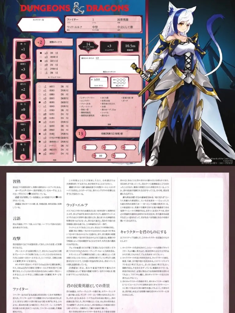 Starter Set Character Sheet VEE VERSE Compressed PDF