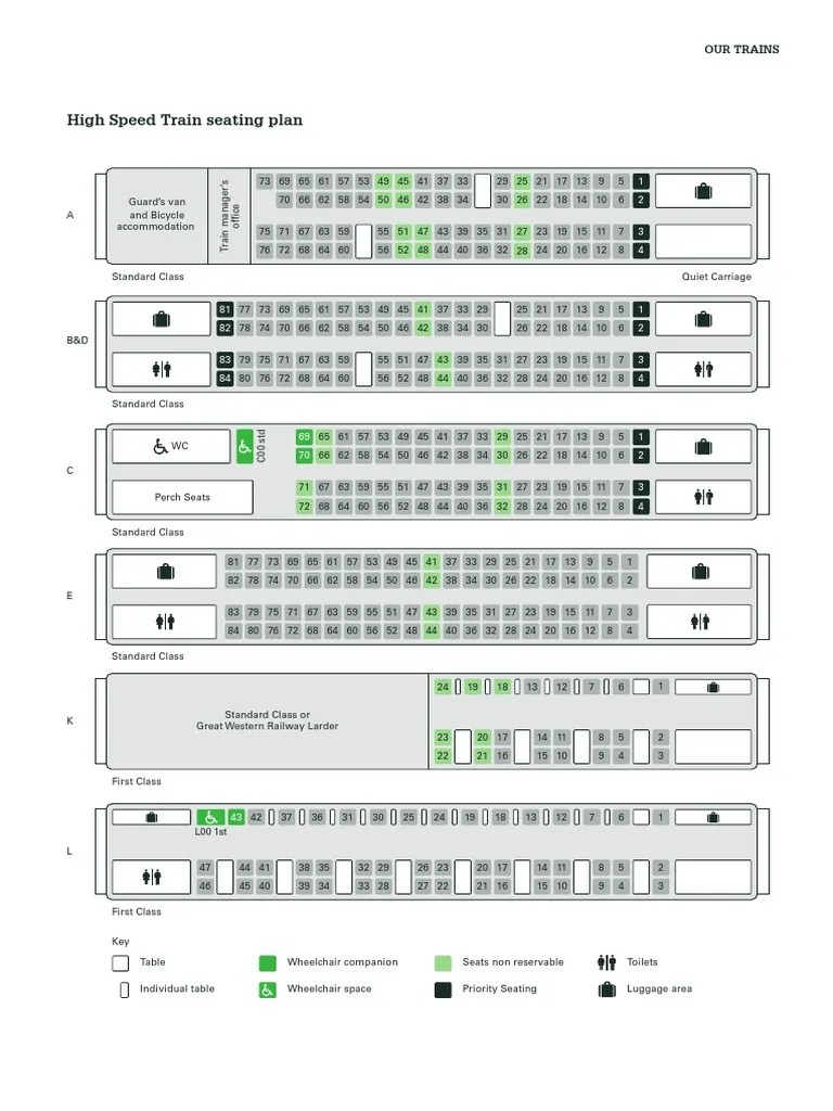 High Speed Train Seating Plan PDF Wheeled Vehicles Public Transport