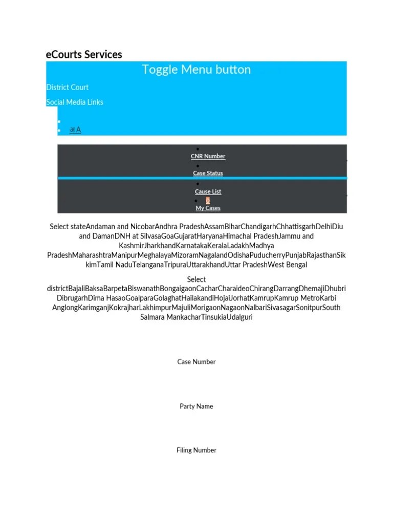 Toggle Menu Button Ecourts Services PDF