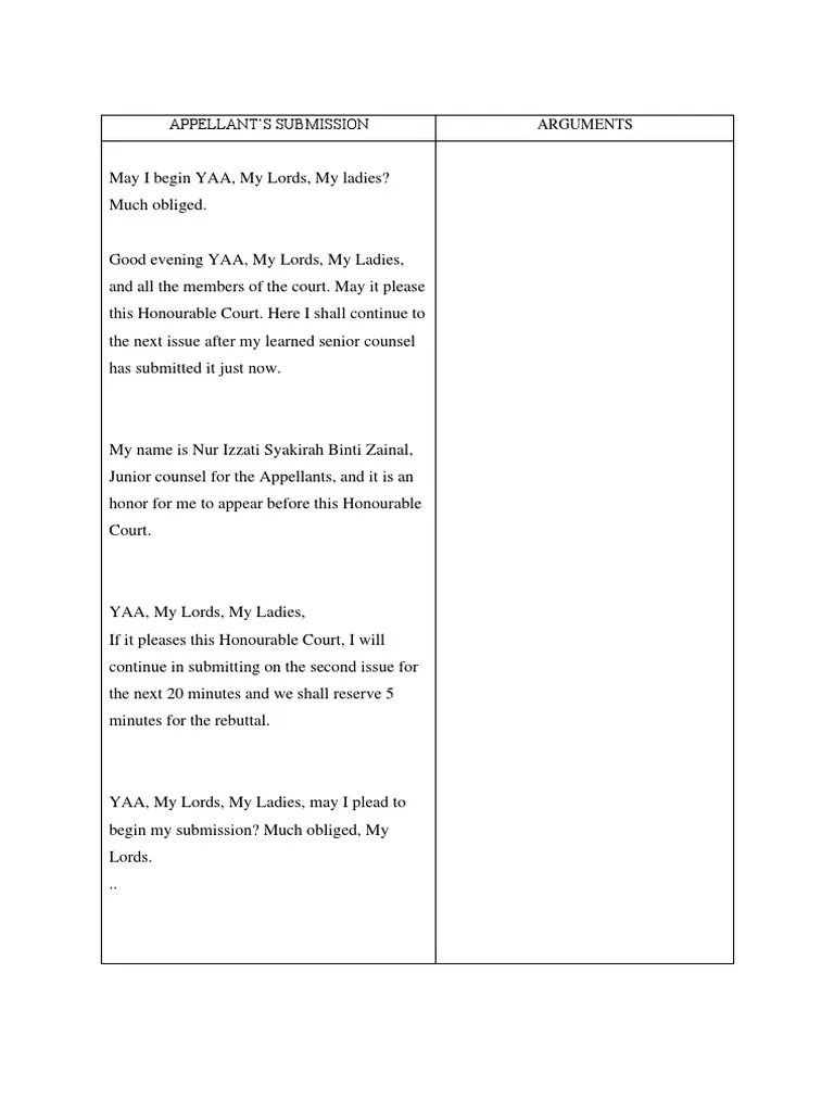 Junior Appellant Script Moot PDF Appeal Civil Law Law)