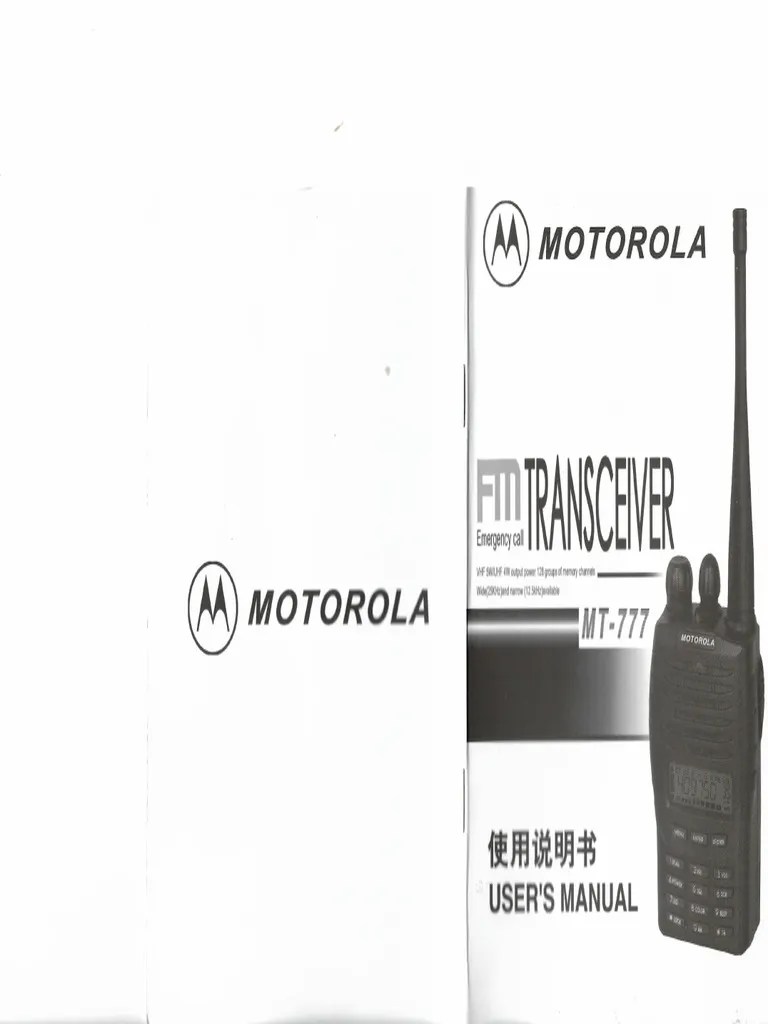 Motorola MT 777 Walkie Talkie Manal | PDF