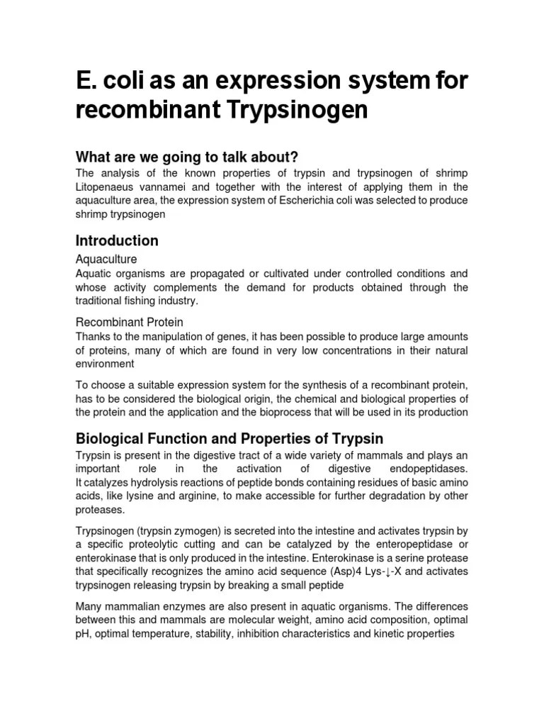 Trypsinogen PDF Rna Trypsin