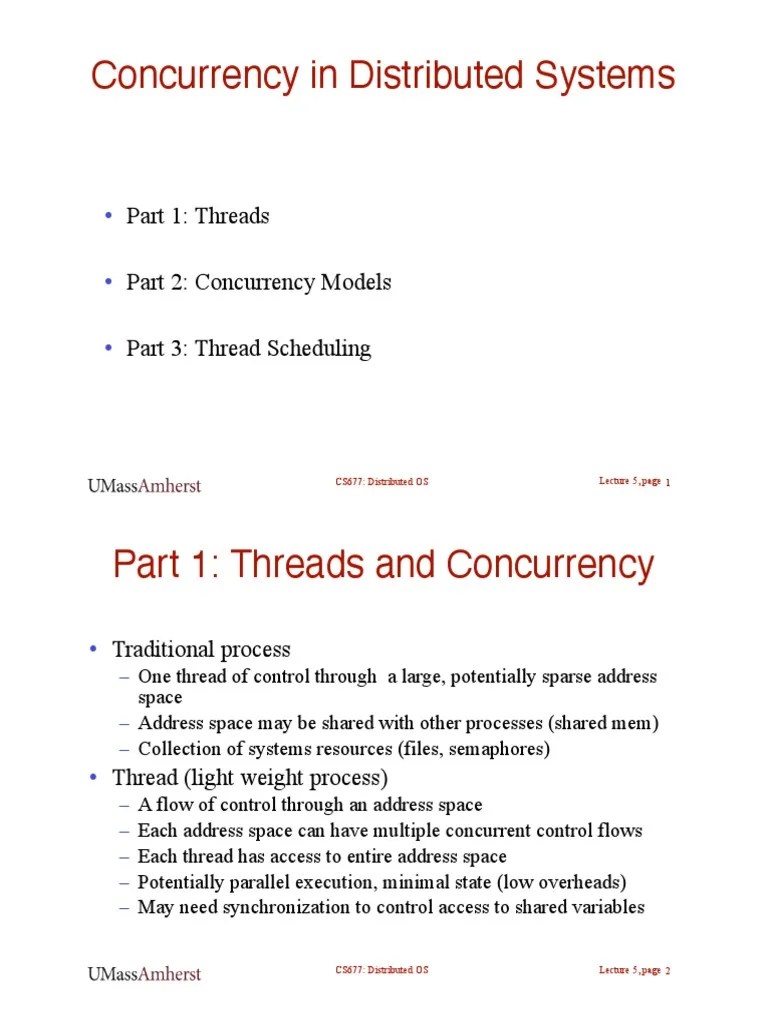 Concurrency in Distributed Systems PDF Thread Process