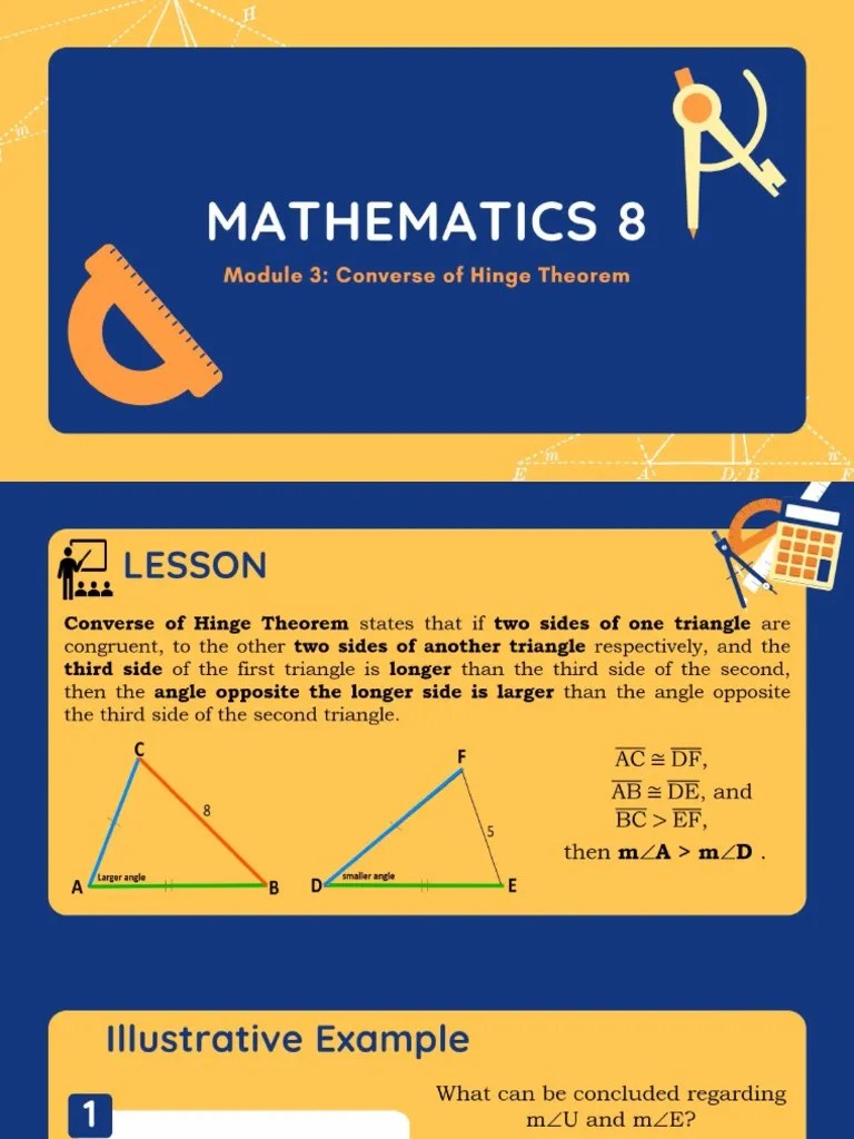 Converse of Hinge Theorem PDF