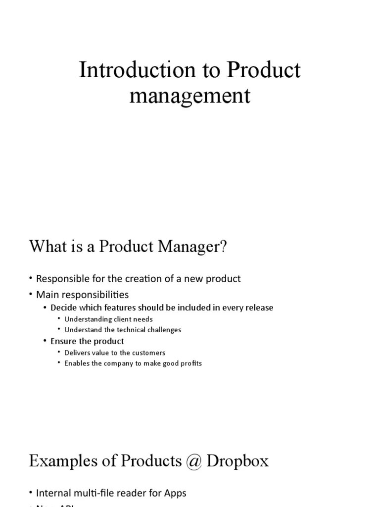Introduction To Product Management PDF