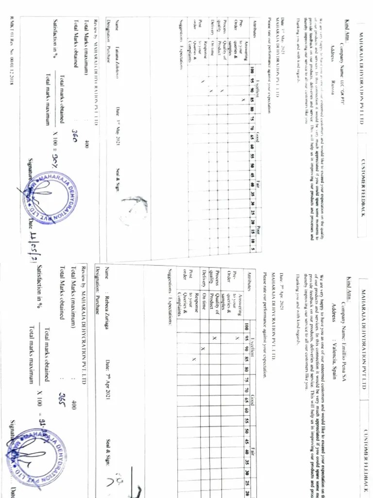 Customer Feedback Form PDF