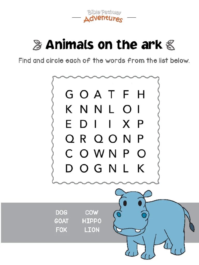 Noah's Ark Word Search | PDF
