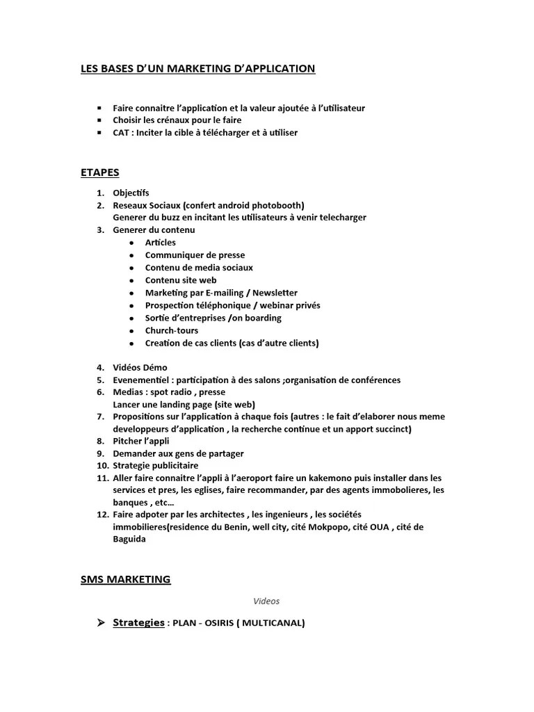Les Bases de La Strategie Marketing de Togo Home PDF