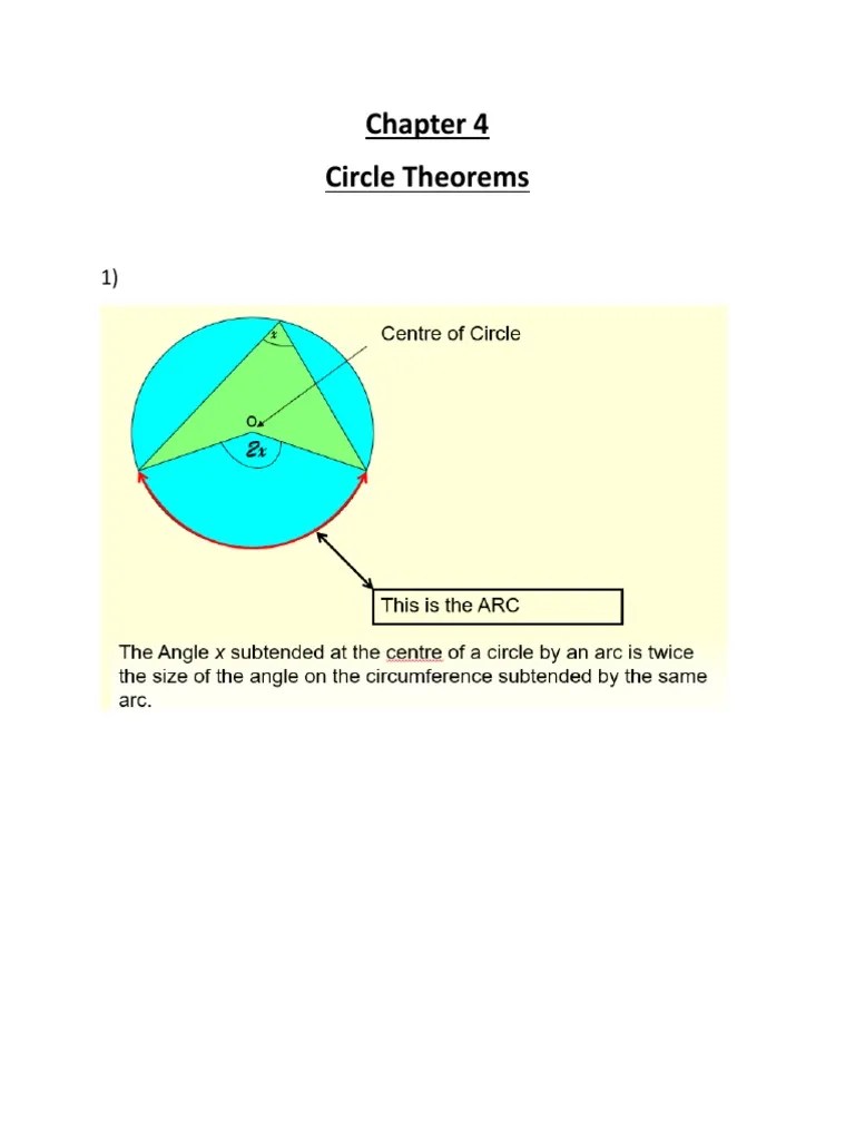 Chapter 4 Circle Theorems PDF