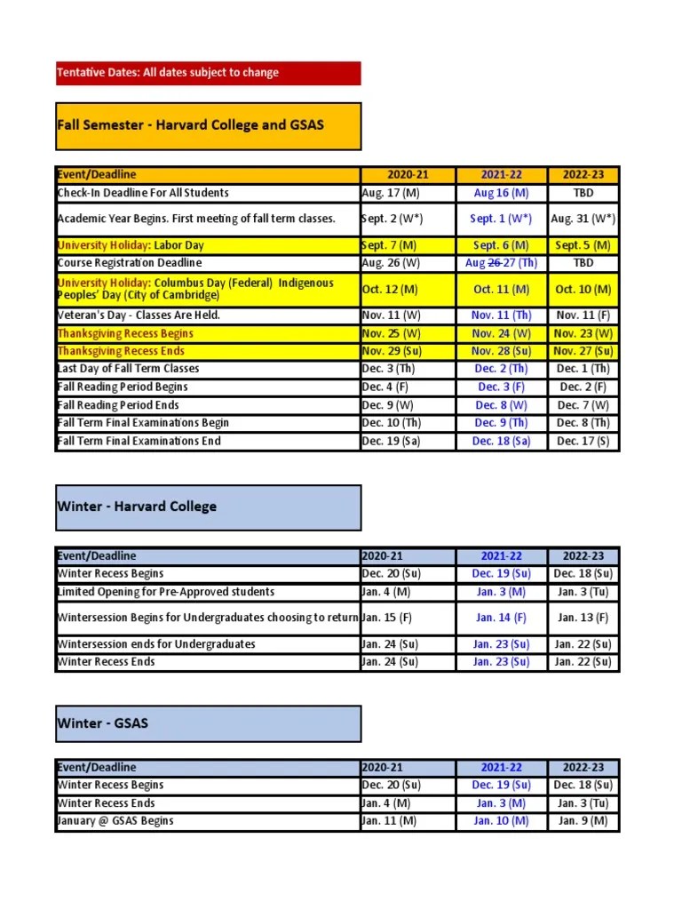Harvard Academic Calendar 202526 PDF Academic Term Observances(08)